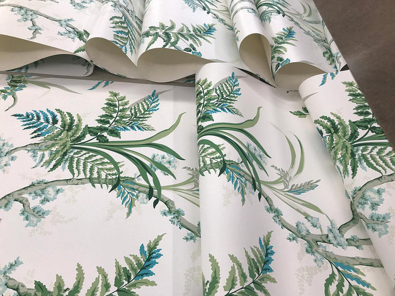 Wallpaper Enchanted Fern Wallpaper // Blue & Green 