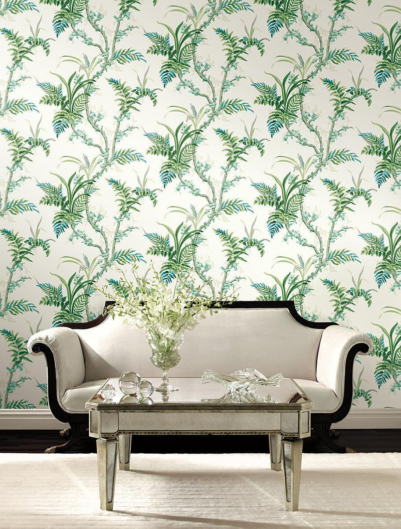 Wallpaper Enchanted Fern Wallpaper // Blue & Green 