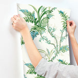 Wallpaper Enchanted Fern Wallpaper // Blue & Green 