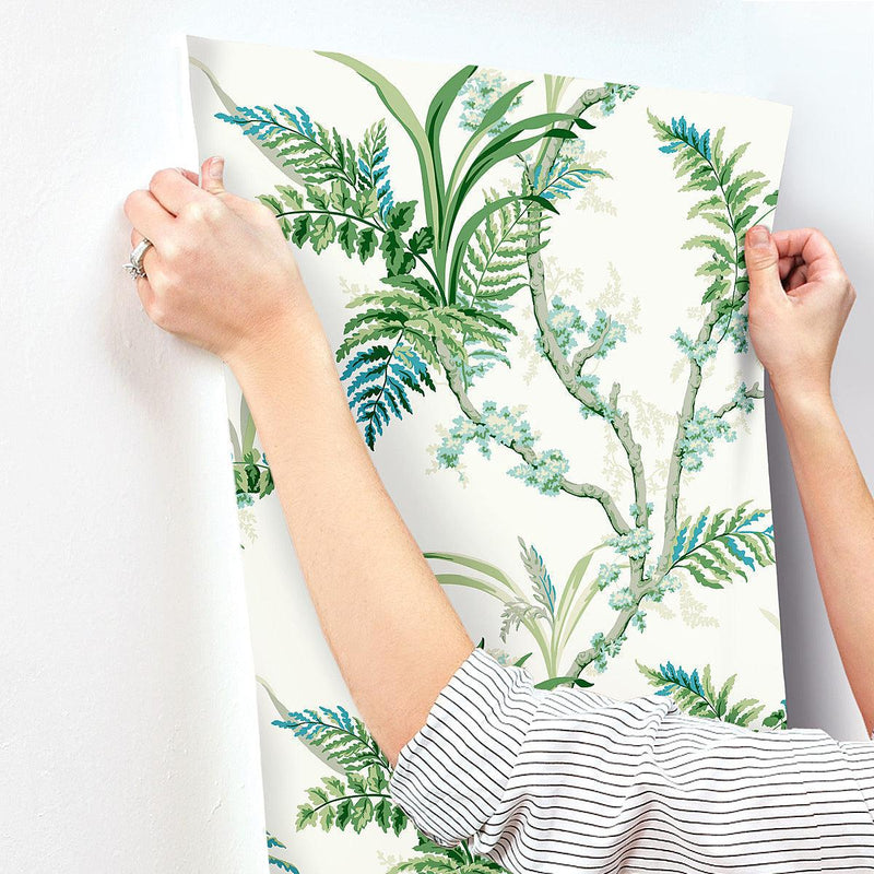 Wallpaper Enchanted Fern Wallpaper // Blue & Green 