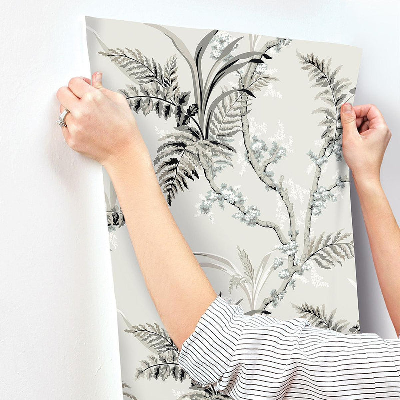 Wallpaper Enchanted Fern Wallpaper // Grey & Beige 