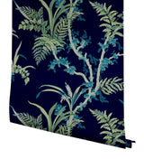 Wallpaper Enchanted Fern Wallpaper // Navy & Green 