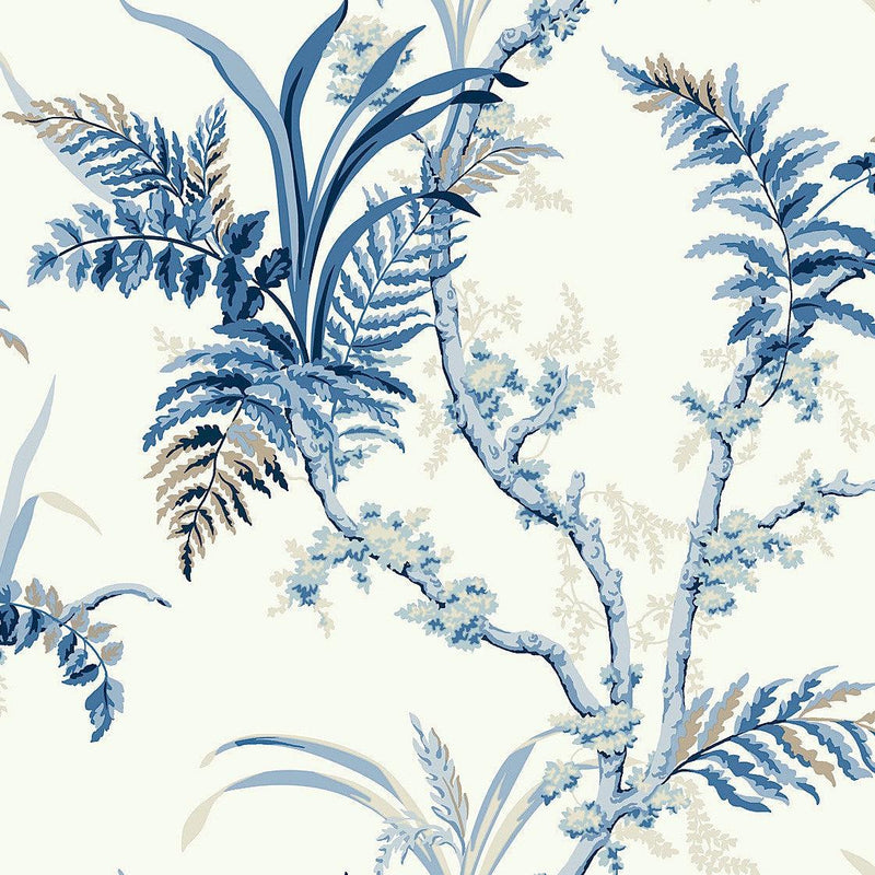 Wallpaper Enchanted Fern Wallpaper Sample // Blue 8 x 10 