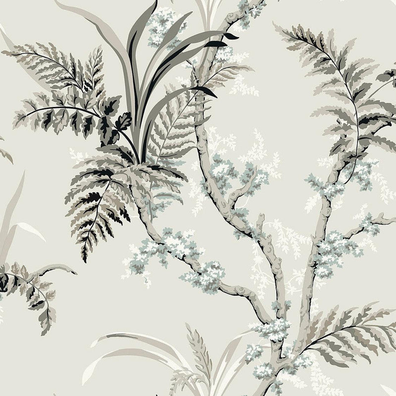 Wallpaper Enchanted Fern Wallpaper Sample // Grey & Beige 8 x 10 