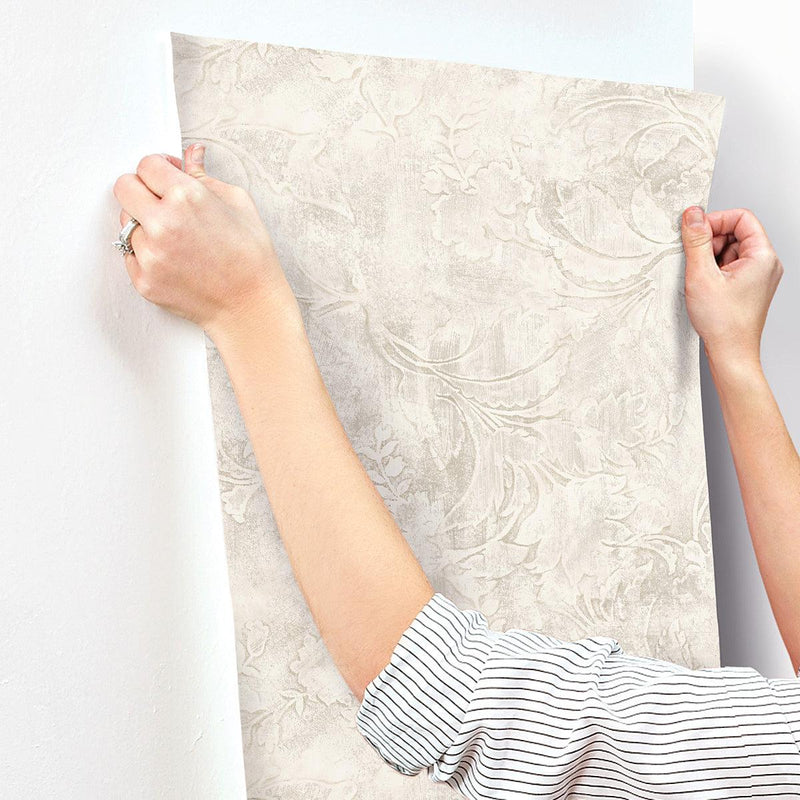 Wallpaper Entablature Scroll Wallpaper // Cream 