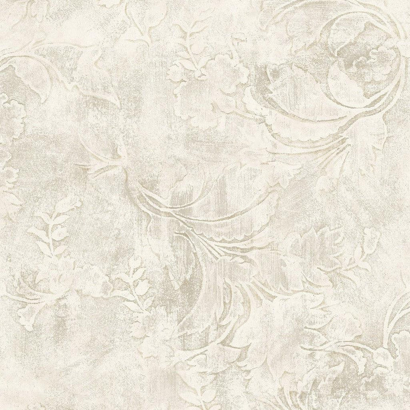 Wallpaper Entablature Scroll Wallpaper Sample // Cream 8 x 10 
