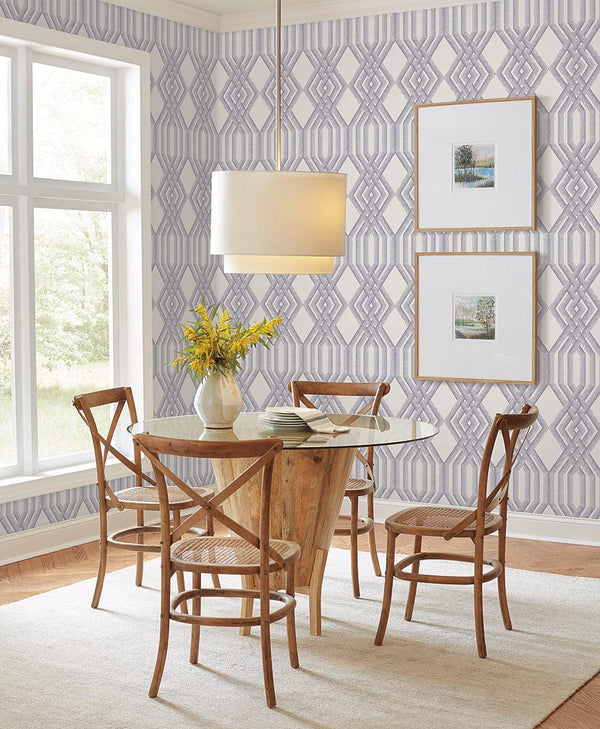 Wallpaper Etched Lattice Wallpaper // Blue 