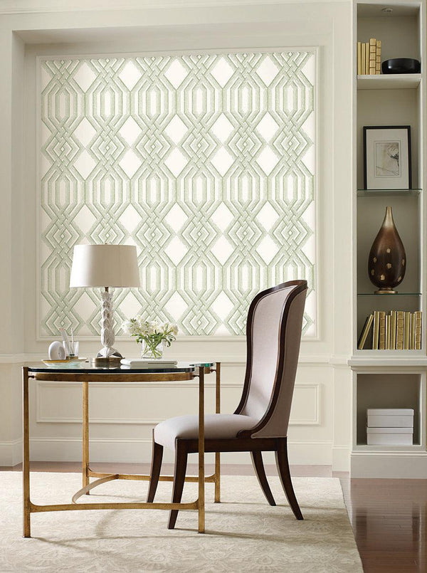 Wallpaper Etched Lattice Wallpaper // Green 