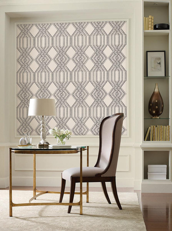 Wallpaper Etched Lattice Wallpaper // Grey 