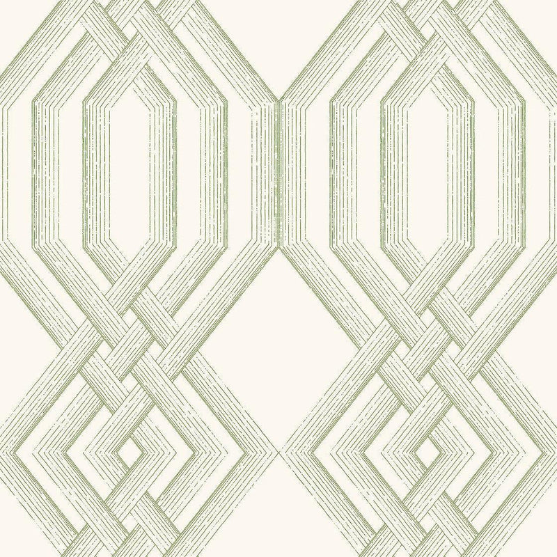 Wallpaper Etched Lattice Wallpaper Sample // Green 8 x 10 