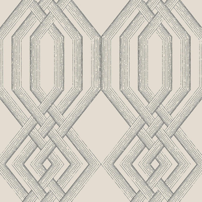 Wallpaper Etched Lattice Wallpaper Sample // Grey 8 x 10 