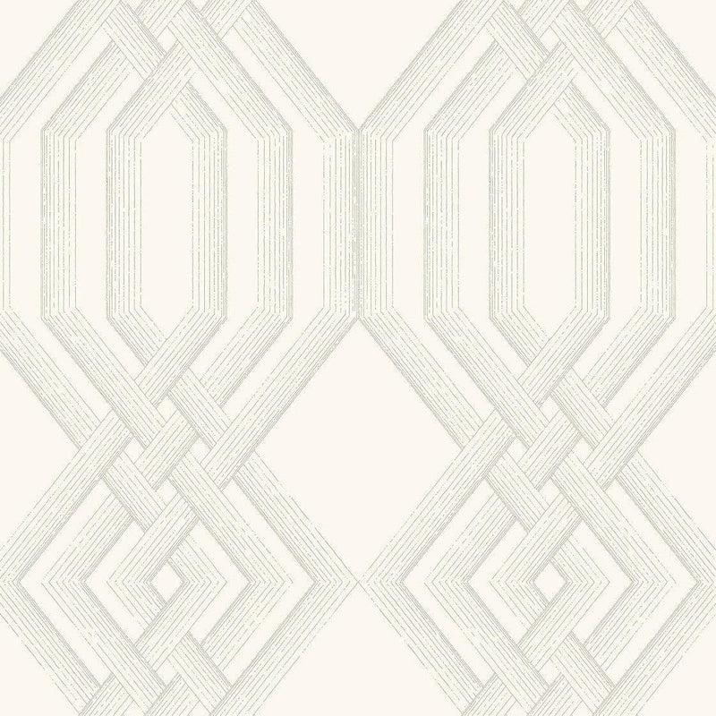 Wallpaper Ettched Lattice Wallpaper Sample // Taupe 8 x 10 