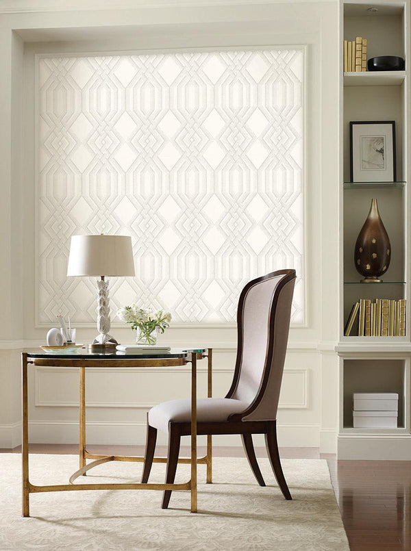 Wallpaper Ettched Lattice Wallpaper // Taupe 