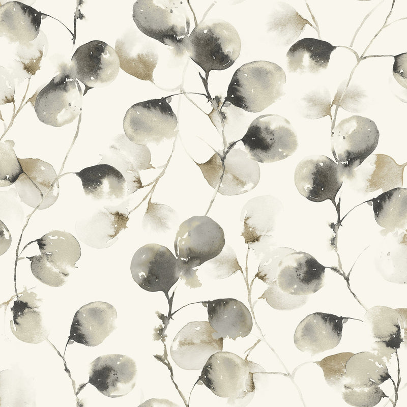 Wallpaper Eucalyptus Trail Wallpaper Sample // Black & Caramel 8 x 10 