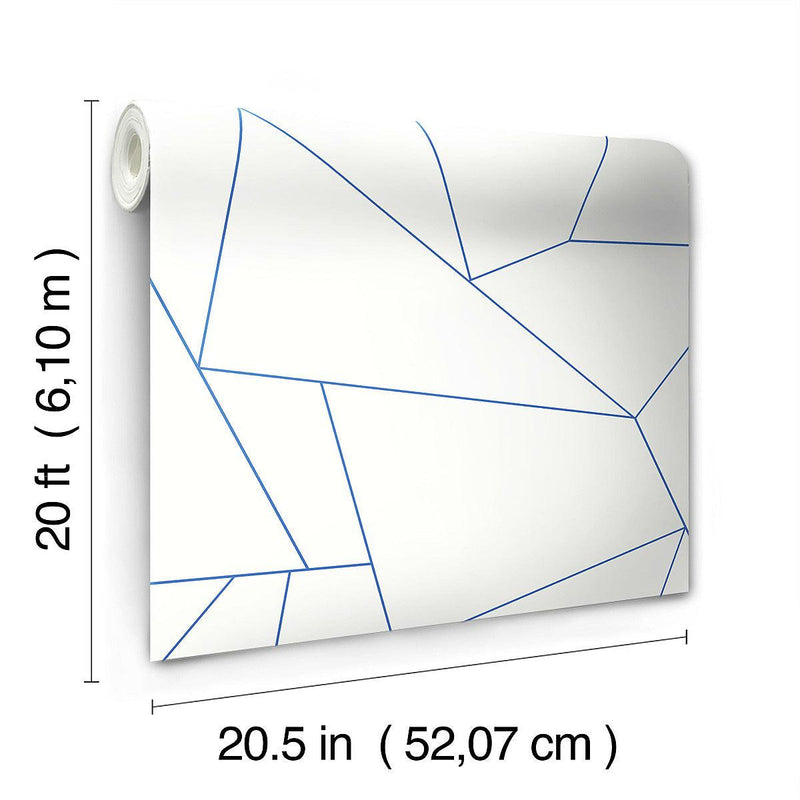 Wallpaper Factured Prism Peel & Stick Wallpaper // White & Blue 