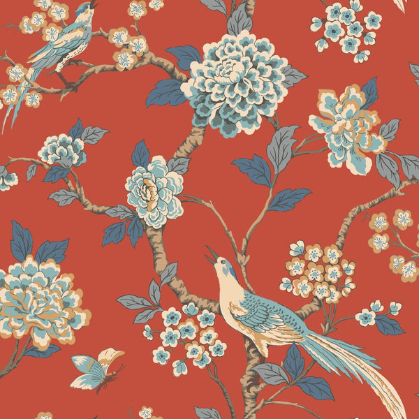 Wallpaper Fanciful Wallpaper // Orange & Blue 