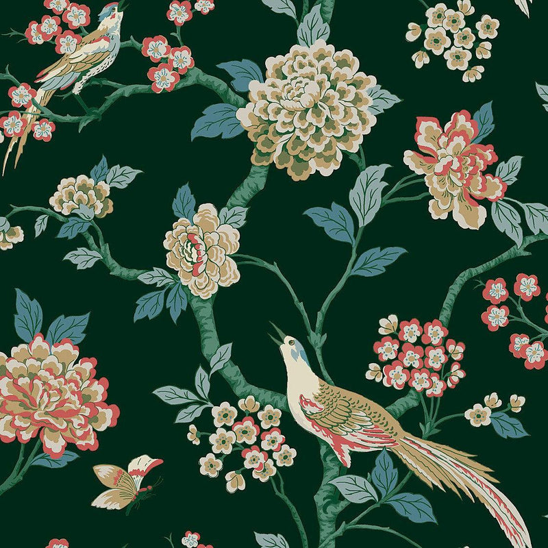 Wallpaper Fanciful Wallpaper Sample // Dark Green 8 x 10 