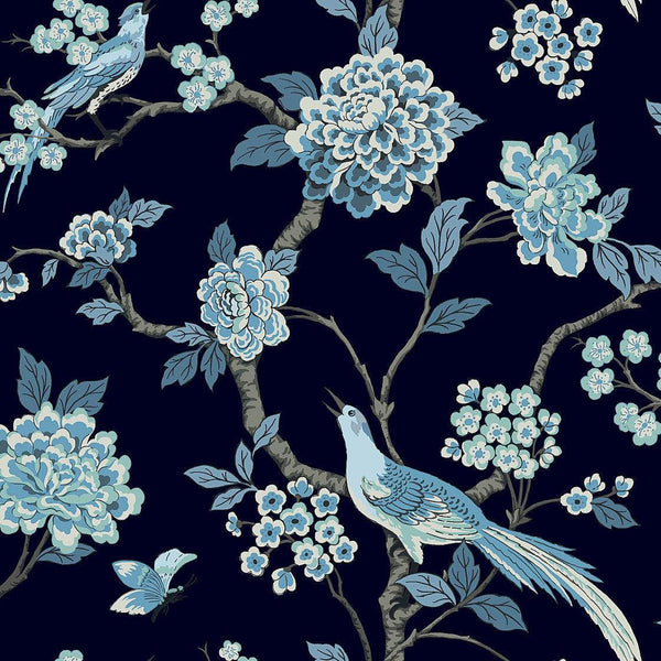 Wallpaper Fanciful Wallpaper Sample // Navy 8 x 10 
