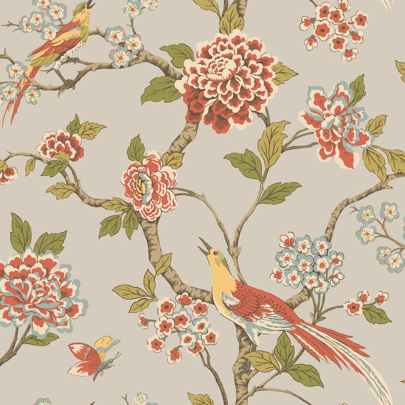 Wallpaper Fanciful Wallpaper Sample // Silver & Blue 8 x 10 