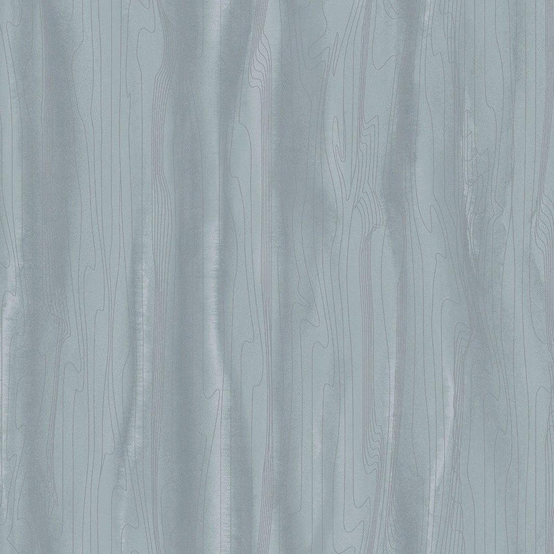 Wallpaper Fantasy Faux Bois Wallpaper Sample // Blue & Silver 8 x 10 