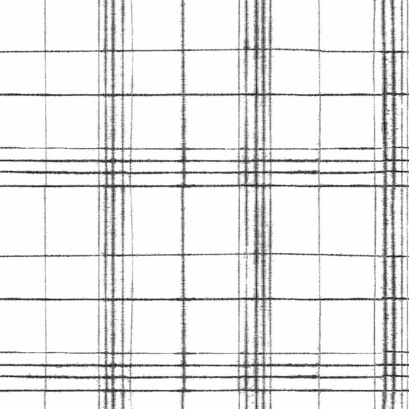 Wallpaper Farmhouse Plaid Wallpaper Sample // Black & White 8 x 10 
