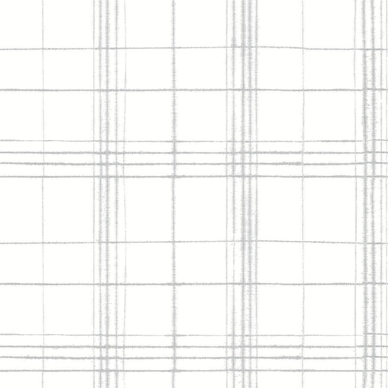 Wallpaper Farmhouse Plaid Wallpaper Sample // Grey & White 8 x 10 