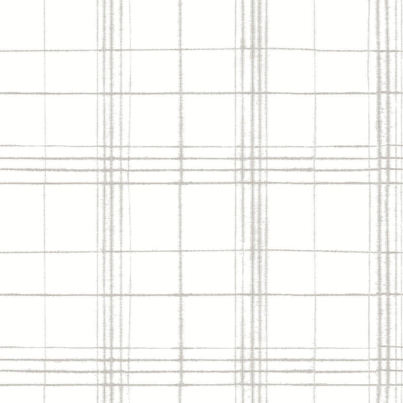 Wallpaper Farmhouse Plaid Wallpaper Sample // Linen & White 8 x 10 