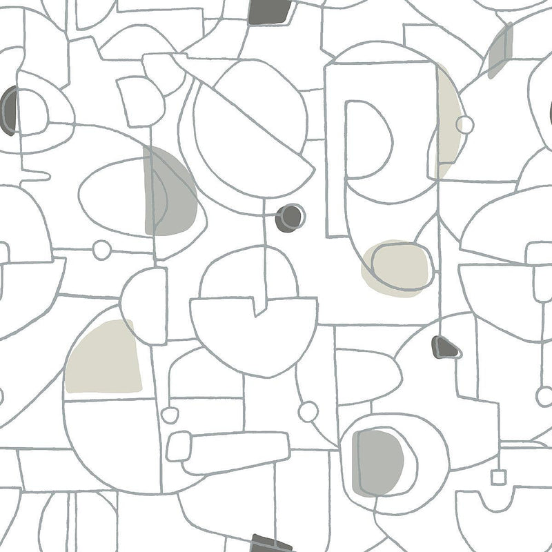 Wallpaper Fauvist Peel & Stick Wallpaper Sample // Neutral 8 x 10 