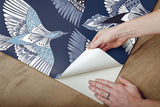 Wallpaper Feather Flight Peel & Stick Wallpaper // Blue 