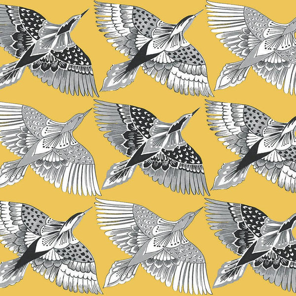 Wallpaper Feather Flight Peel & Stick Wallpaper // Yellow 