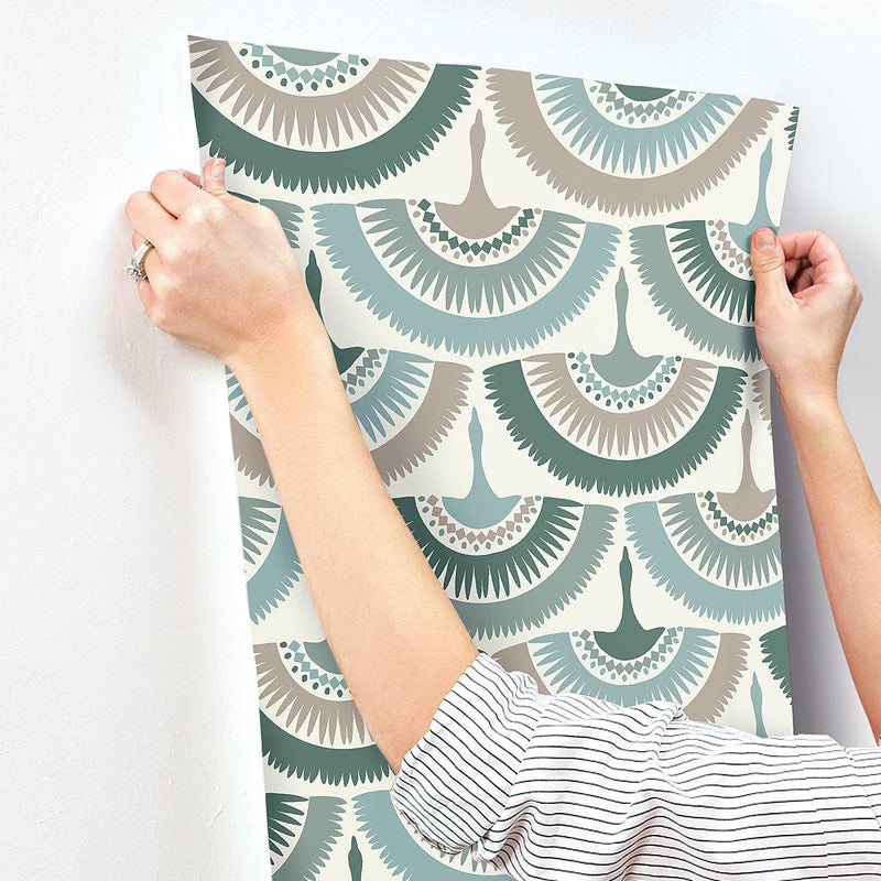 Wallpaper Feather & Fringe Wallpaper // Green 