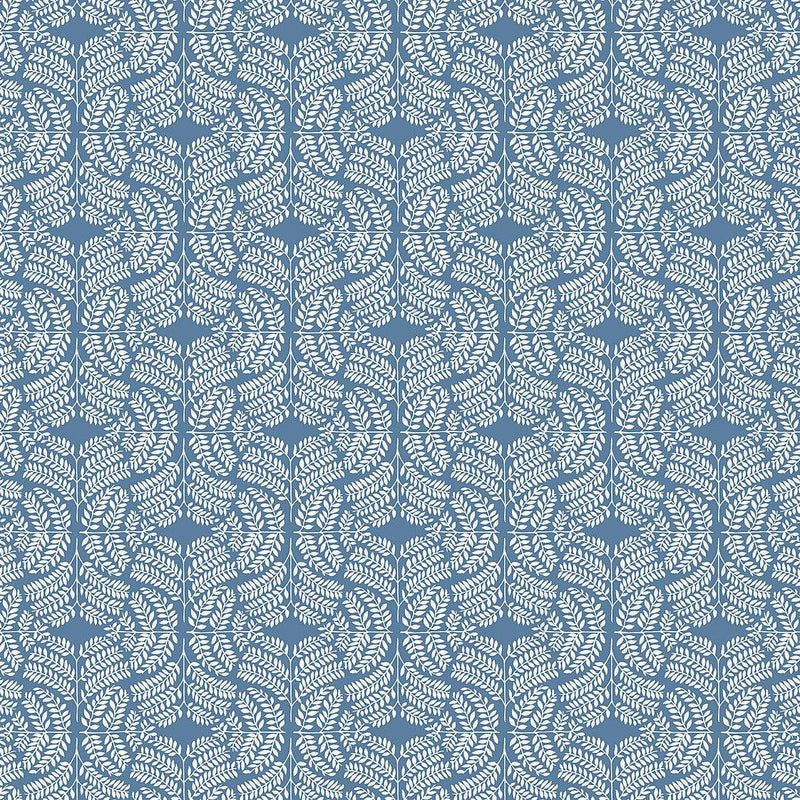 Wallpaper Fern Tile Wallpaper Sample // Blue 8 x 10 