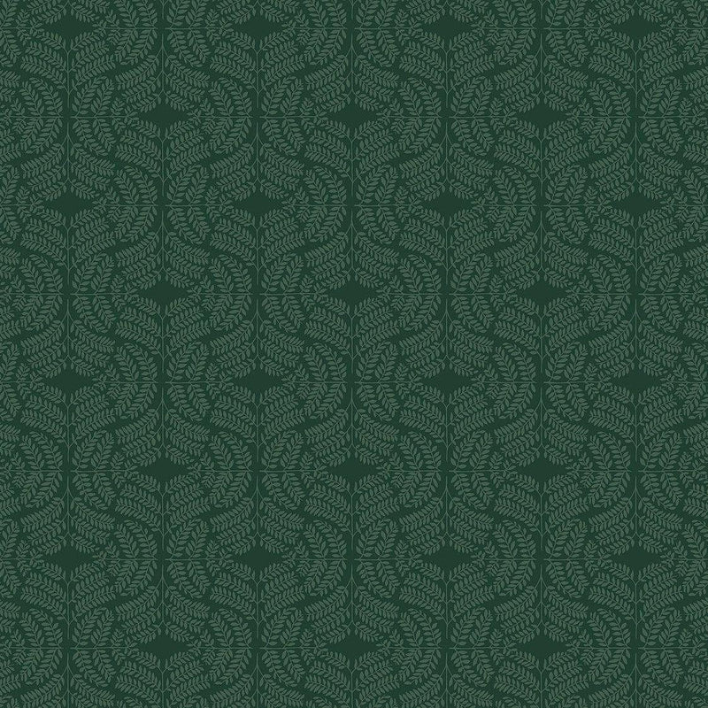 Wallpaper Fern Tile Wallpaper Sample // Dark Green 8 x 10 