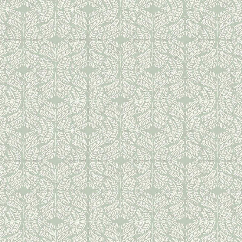Wallpaper Fern Tile Wallpaper Sample // Green 8 x 10 