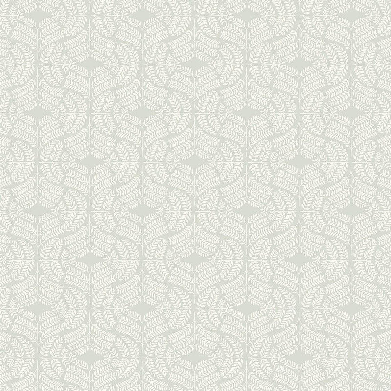Wallpaper Fern Tile Wallpaper Sample // Light Grey 8 x 10 