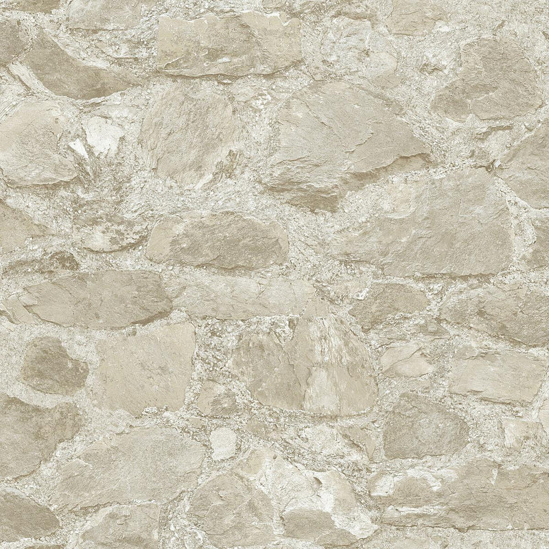 Wallpaper Field Stone Peel & Stick Wallpaper Sample // Beige 8 x 10 