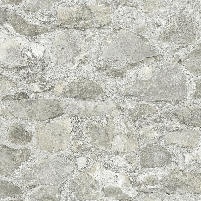 Wallpaper Field Stone Wallpaper Sample // Grey 8 x 10 