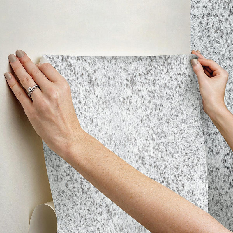 Wallpaper Fleabitten Peel & Stick Wallpaper // Soft Grey 