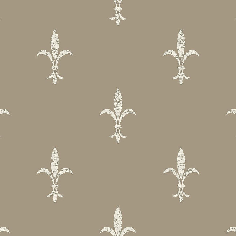 Wallpaper Fleur De Lis Wallpaper Sample // Cream 8 x 10 
