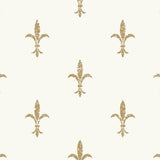 Wallpaper Fleur De Lis Wallpaper // White & Gold 