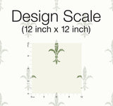 Wallpaper Fleur De Lis Wallpaper // White & Green 