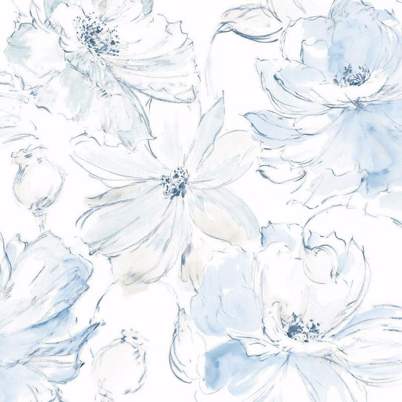 Wallpaper Floral Dreams Wallpaper // Blue 