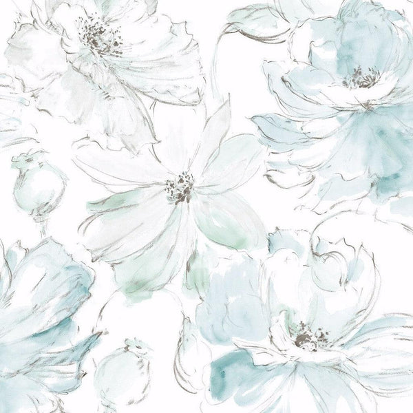 Wallpaper Floral Dreams Wallpaper // Blue & Green 