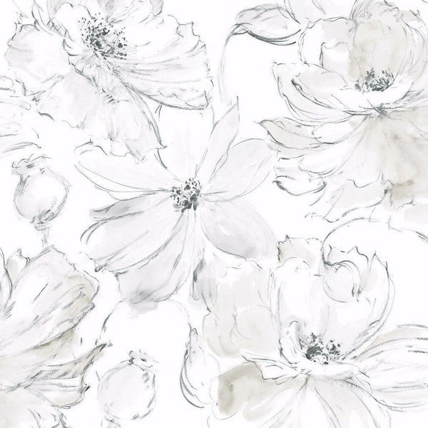 Wallpaper Floral Dreams Wallpaper // Grey 