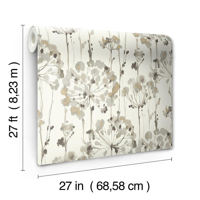 Wallpaper Flourish Peel & Stick Wallpaper // Beige 