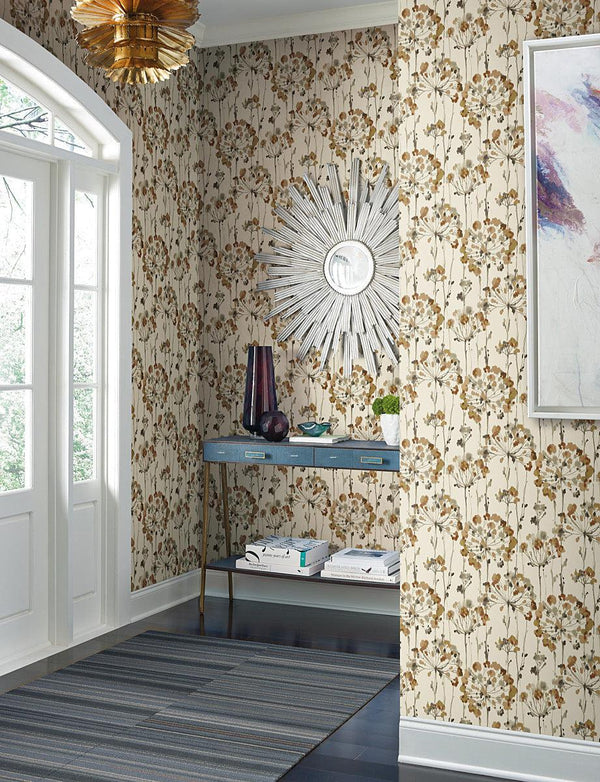 Wallpaper Flourish Peel & Stick Wallpaper // Burnt Orange 