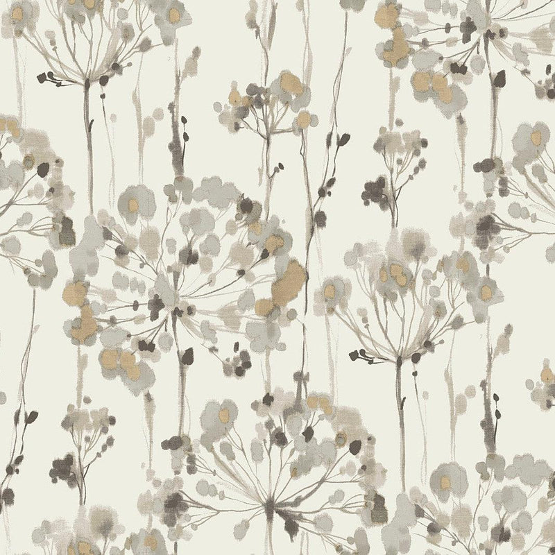 Wallpaper Flourish Peel & Stick Wallpaper Sample // Beige 8 x 10 