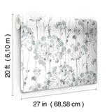 Wallpaper Flourish Peel & Stick Wallpaper // Sheer Blue & Grey 