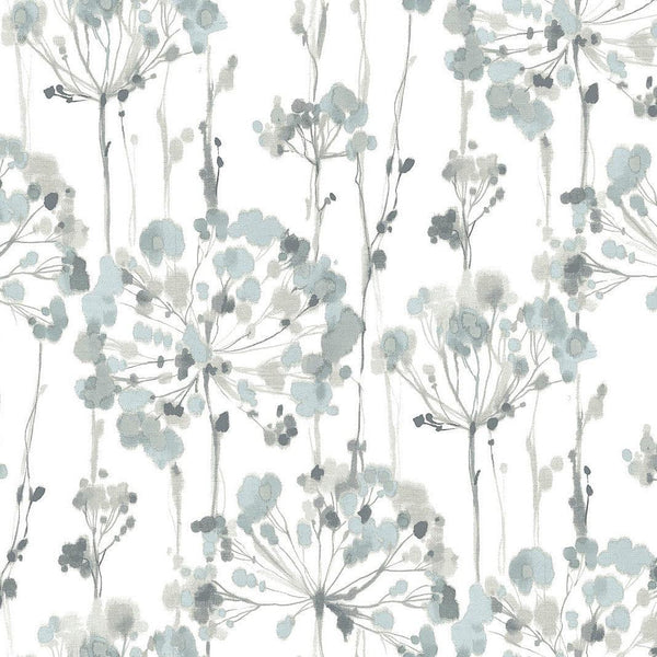 Wallpaper Flourish Peel & Stick Wallpaper // Sheer Blue & Grey 
