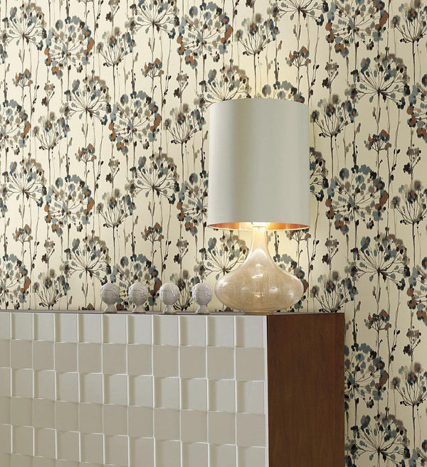 Wallpaper Flourish Peel & Stick Wallpaper // Teal 